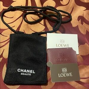 CHANEL Black Pouch with Loewe Card/mirror holder